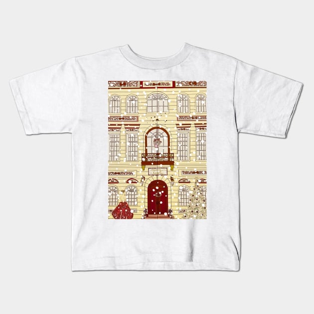 snowy Christmas in New York No. 3 Kids T-Shirt by asanaworld